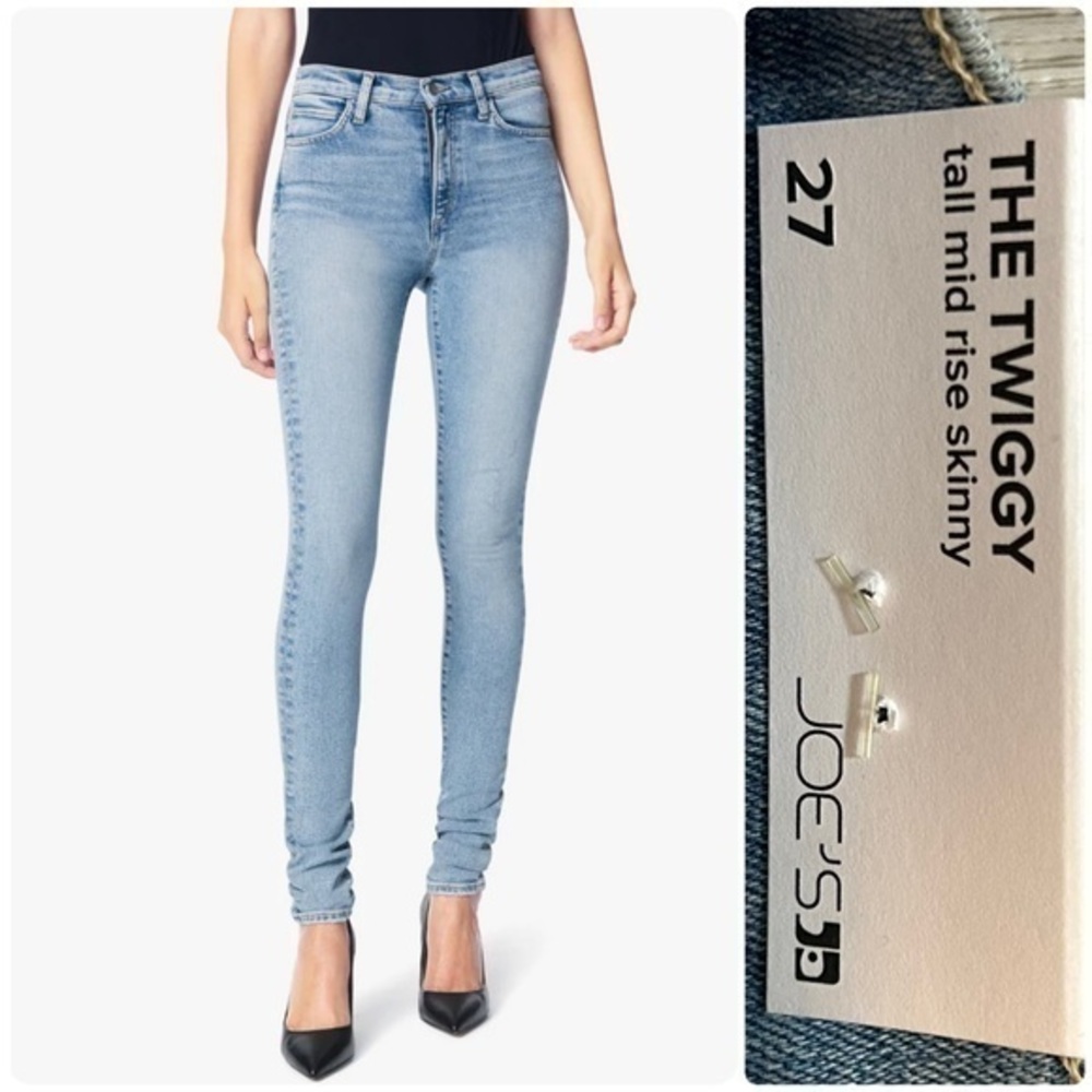 NWT Joe's The Twiggy Tall Mid Rise Blue Designer Skinny Jeans